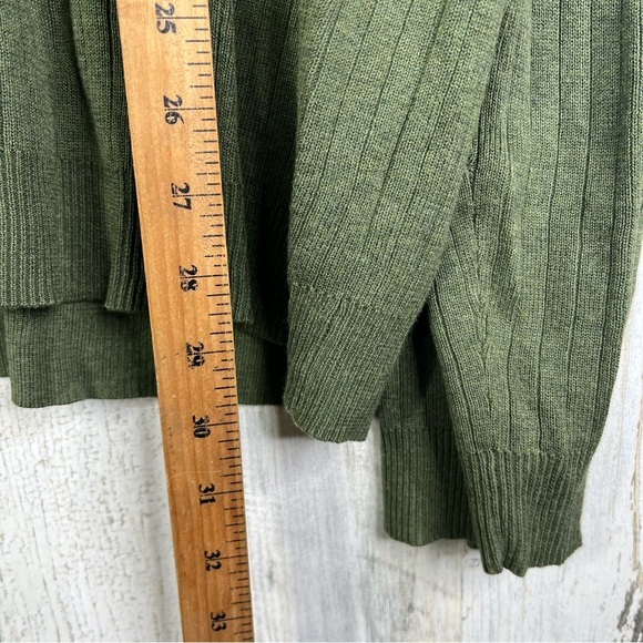 NEW Sweater Men’s M Medium Large Pullover 1/4 Button Top Green - Picture 13 of 14